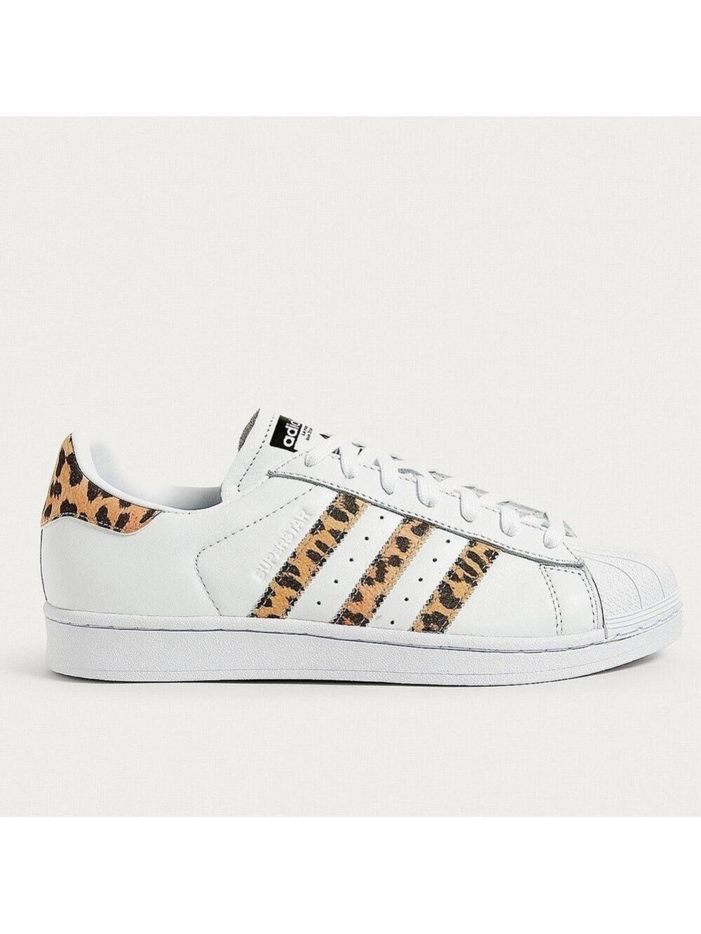 NWT adidas Women’s Originals White Leopard Superstar Trainers Sneakers 6